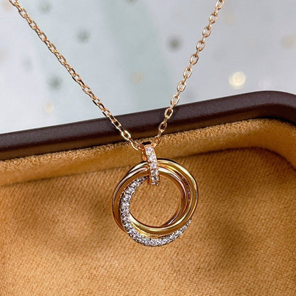 [LuckyStar]TRINITY HALSKETTE SILBER GOLD ROTGOLD DIAMANTEN
