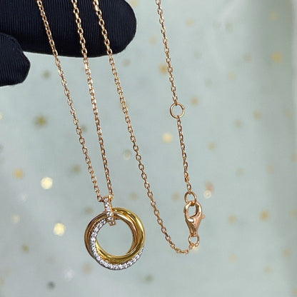[LuckyStar]TRINITY HALSKETTE SILBER GOLD ROTGOLD DIAMANTEN
