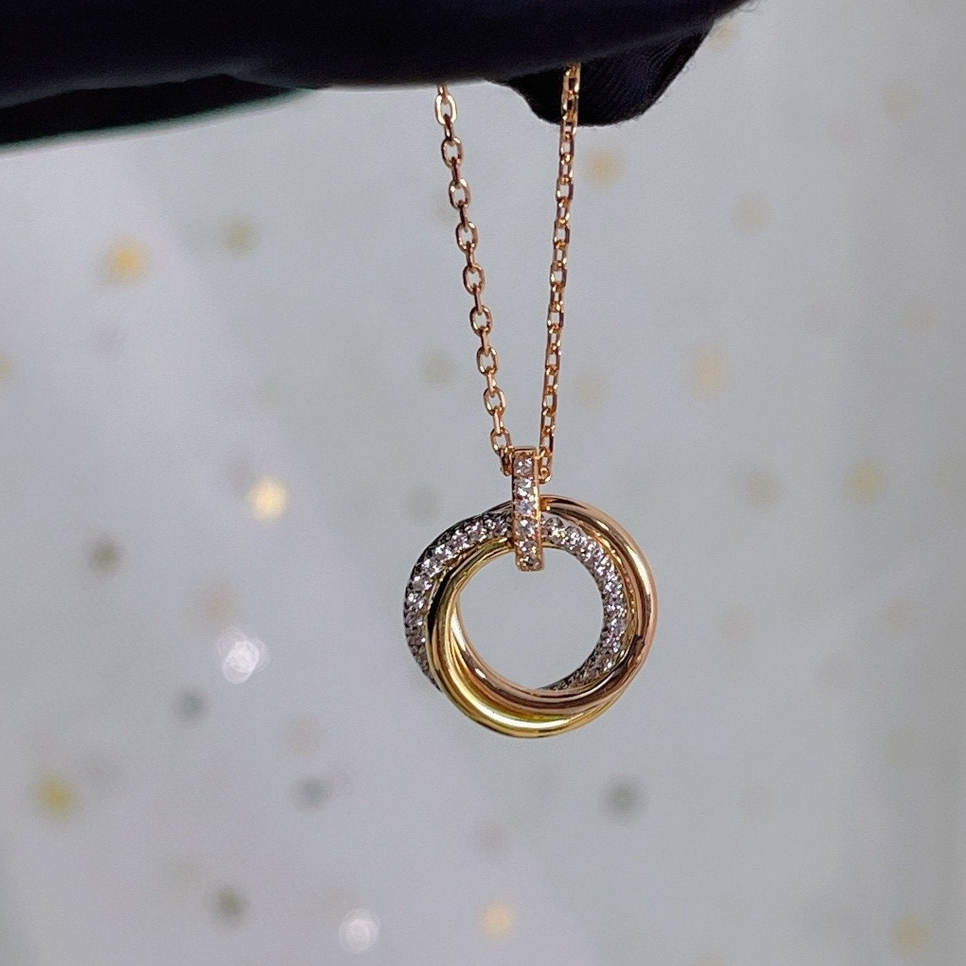 [LuckyStar]TRINITY HALSKETTE SILBER GOLD ROTGOLD DIAMANTEN