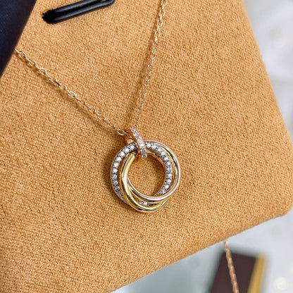 [LuckyStar]TRINITY HALSKETTE SILBER GOLD ROTGOLD DIAMANTEN
