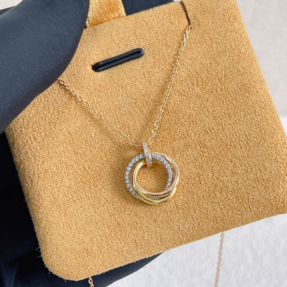 [LuckyStar]TRINITY HALSKETTE SILBER GOLD ROTGOLD DIAMANTEN