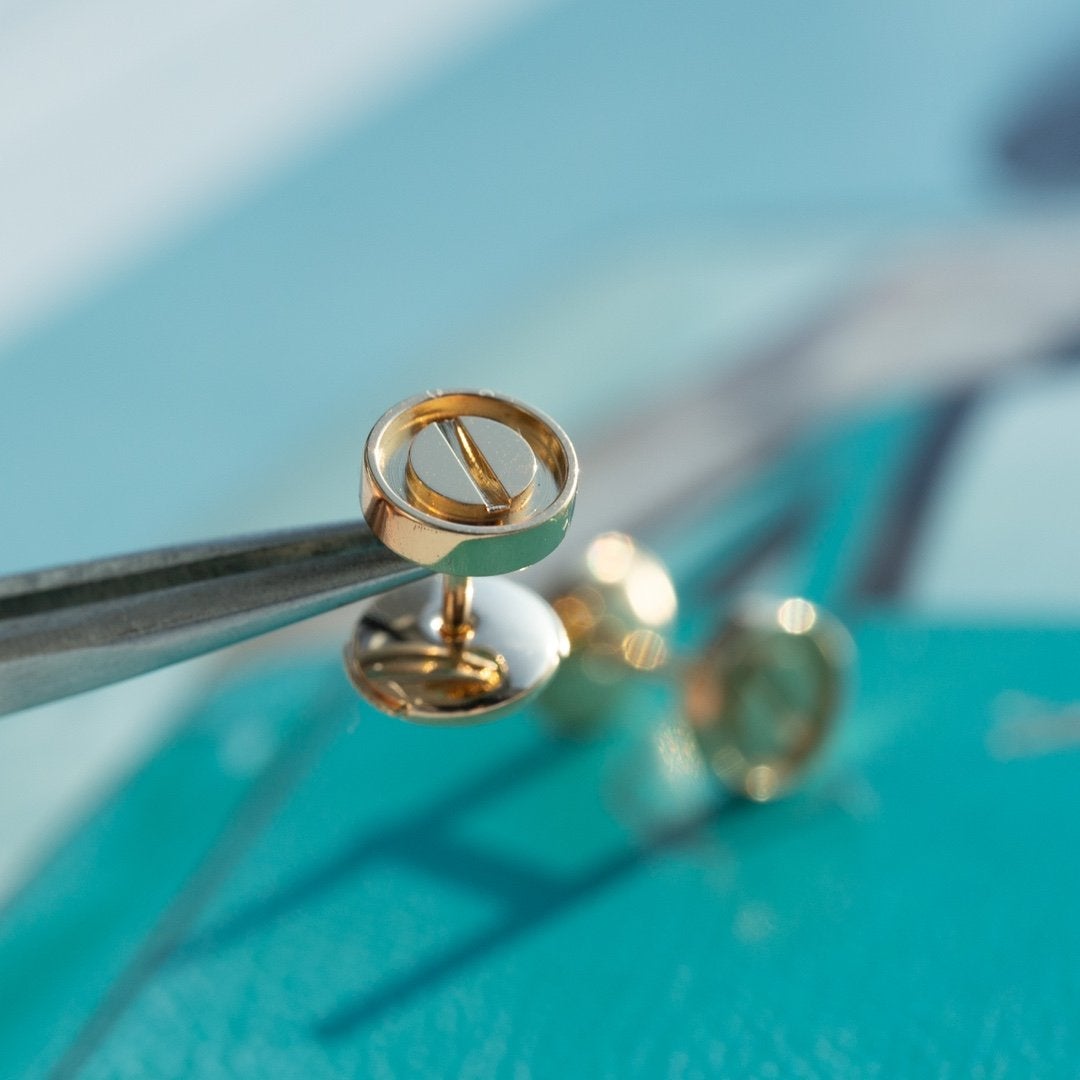 [LuckyStar] LIEBE OHRRINGE ROSA GOLD 10MM