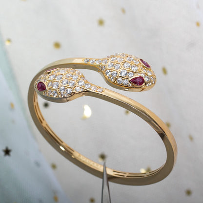 [LuckyStar]SERPENTI ARMBAND ROTGOLD DIAMANT DOPPELSCHLANGE
