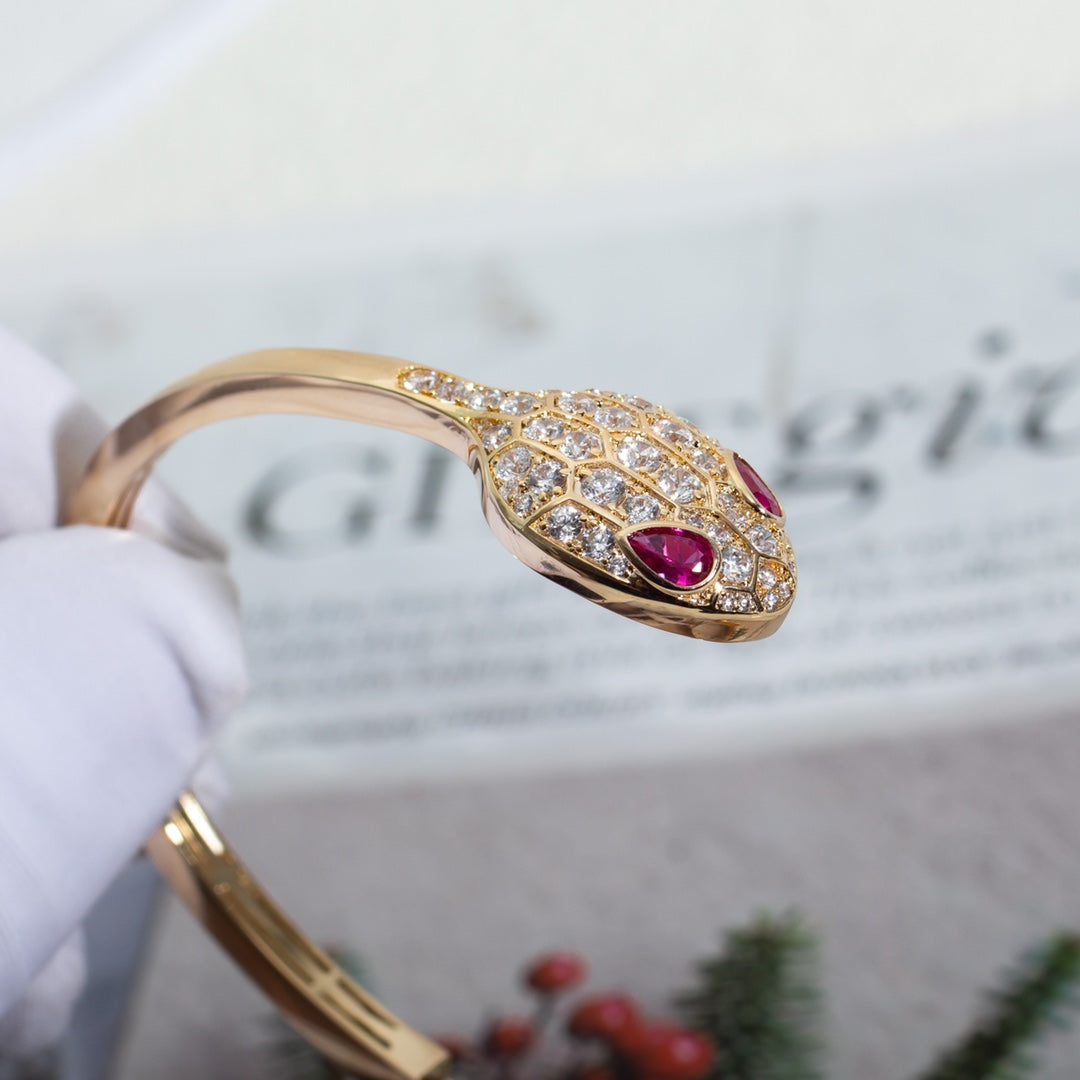 [LuckyStar]SERPENTI ARMBAND ROTGOLD DIAMANT DOPPELSCHLANGE