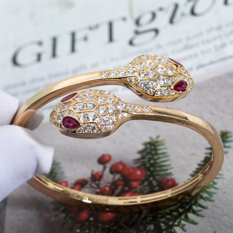 [LuckyStar]SERPENTI ARMBAND ROTGOLD DIAMANT DOPPELSCHLANGE