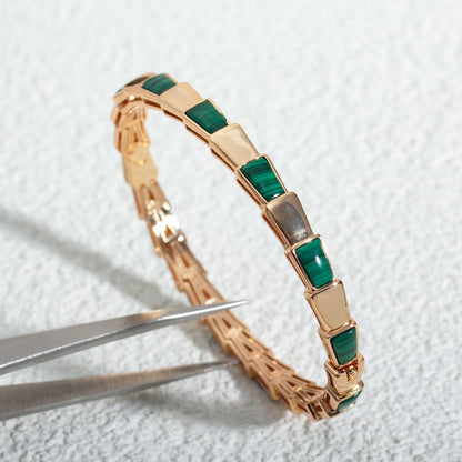 [LuckyStar]SERPENTI ARMBAND ROTGOLD MALACHIT 