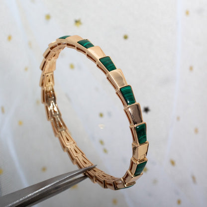 [LuckyStar]SERPENTI ARMBAND ROTGOLD MALACHIT 