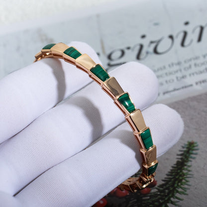 [LuckyStar]SERPENTI ARMBAND ROTGOLD MALACHIT 