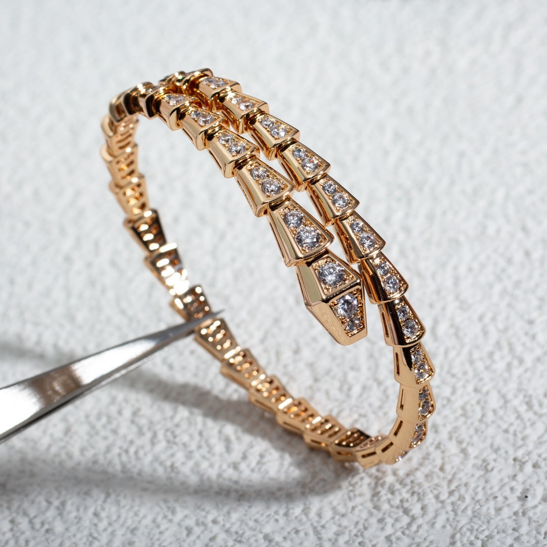 [LuckyStar]SERPENTI ARMBAND 6,8MM ROTGOLD DIAMANT 