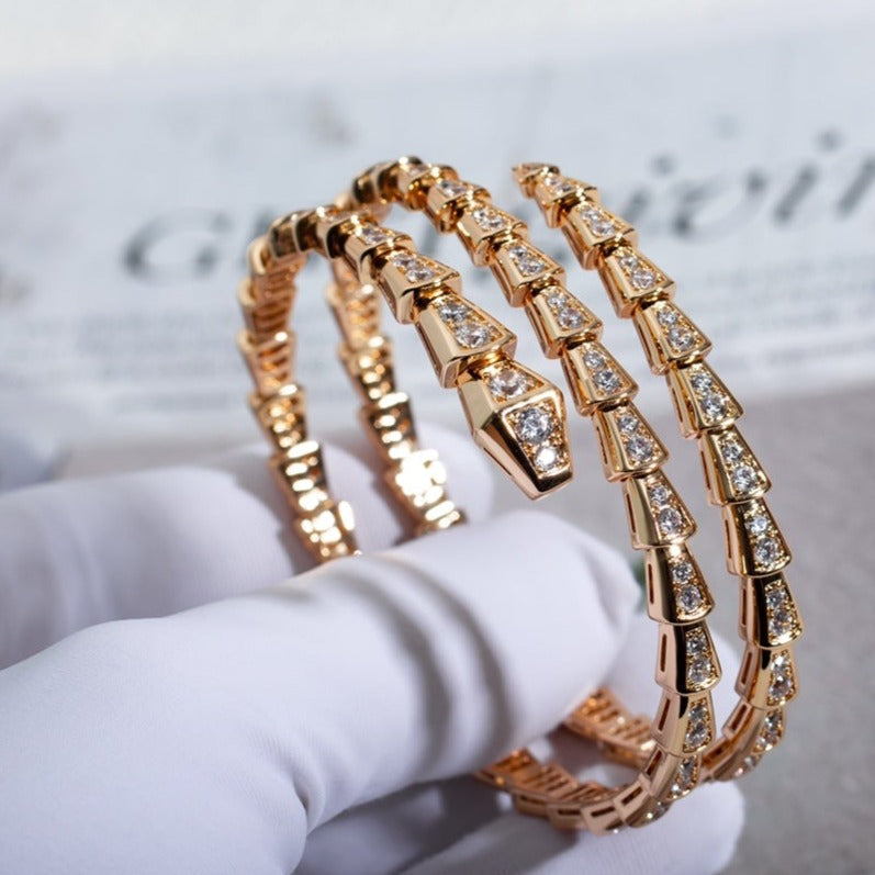[LuckyStar]SERPENTI ARMBAND ROTGOLD DIAMANT DOPPELREIHIG