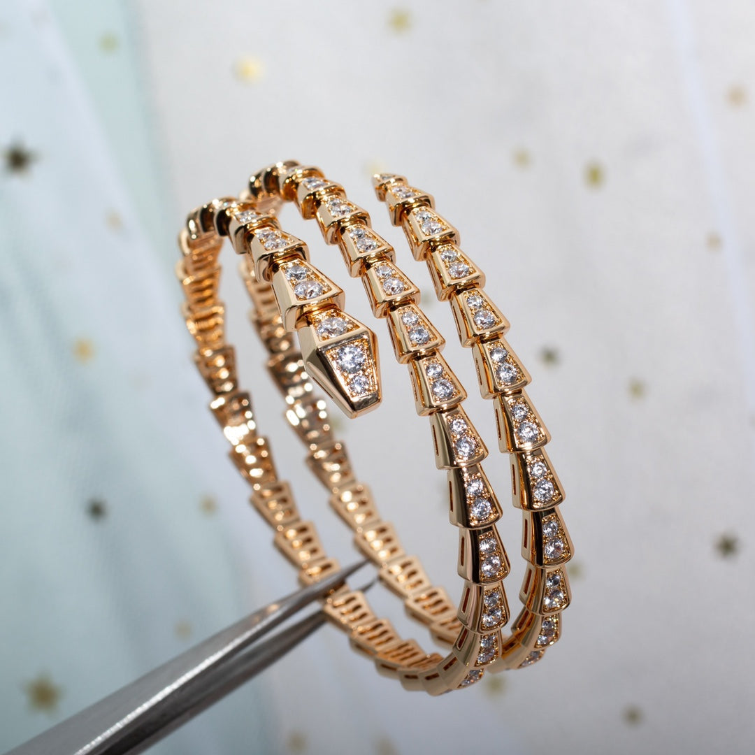 [LuckyStar]SERPENTI ARMBAND ROTGOLD DIAMANT DOPPELREIHIG