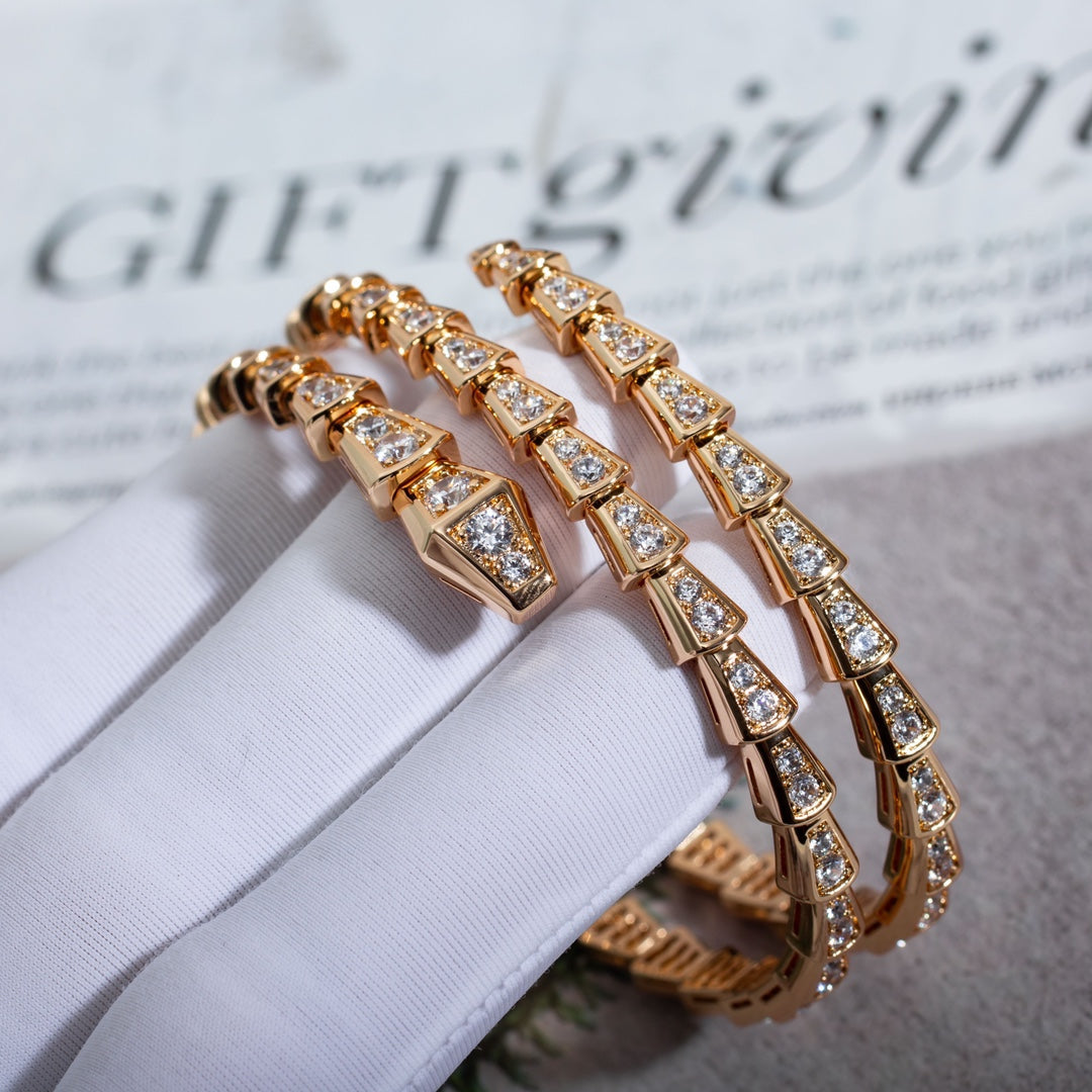 [LuckyStar]SERPENTI ARMBAND ROTGOLD DIAMANT DOPPELREIHIG