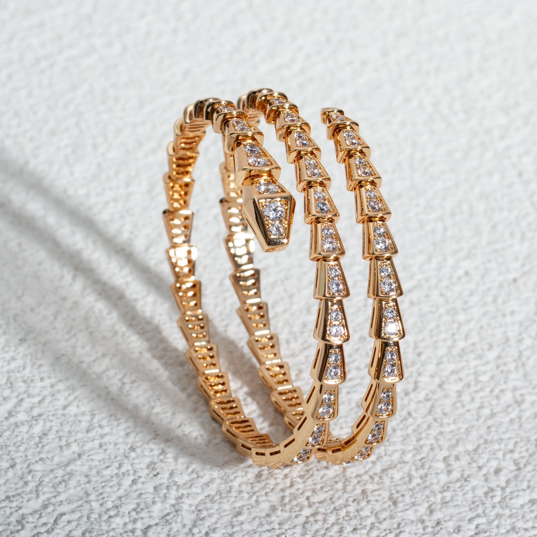 [LuckyStar]SERPENTI ARMBAND ROTGOLD DIAMANT DOPPELREIHIG