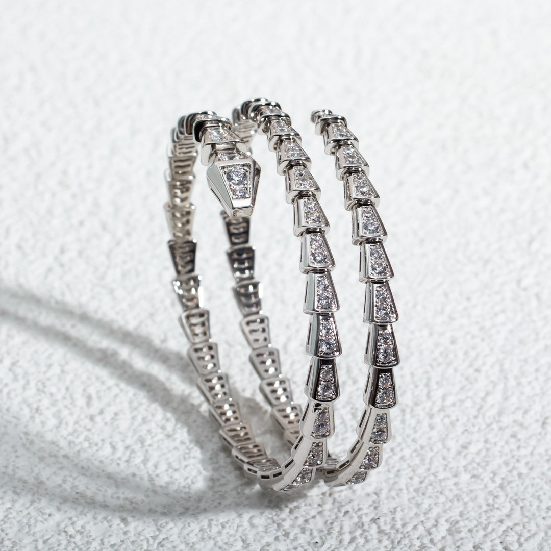 [LuckyStar]SERPENTI ARMBAND SILBER DIAMANT DOPPELREIHIG