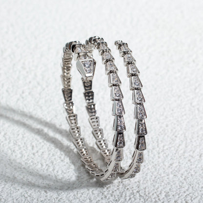 [LuckyStar]SERPENTI ARMBAND SILBER DIAMANT DOPPELREIHIG