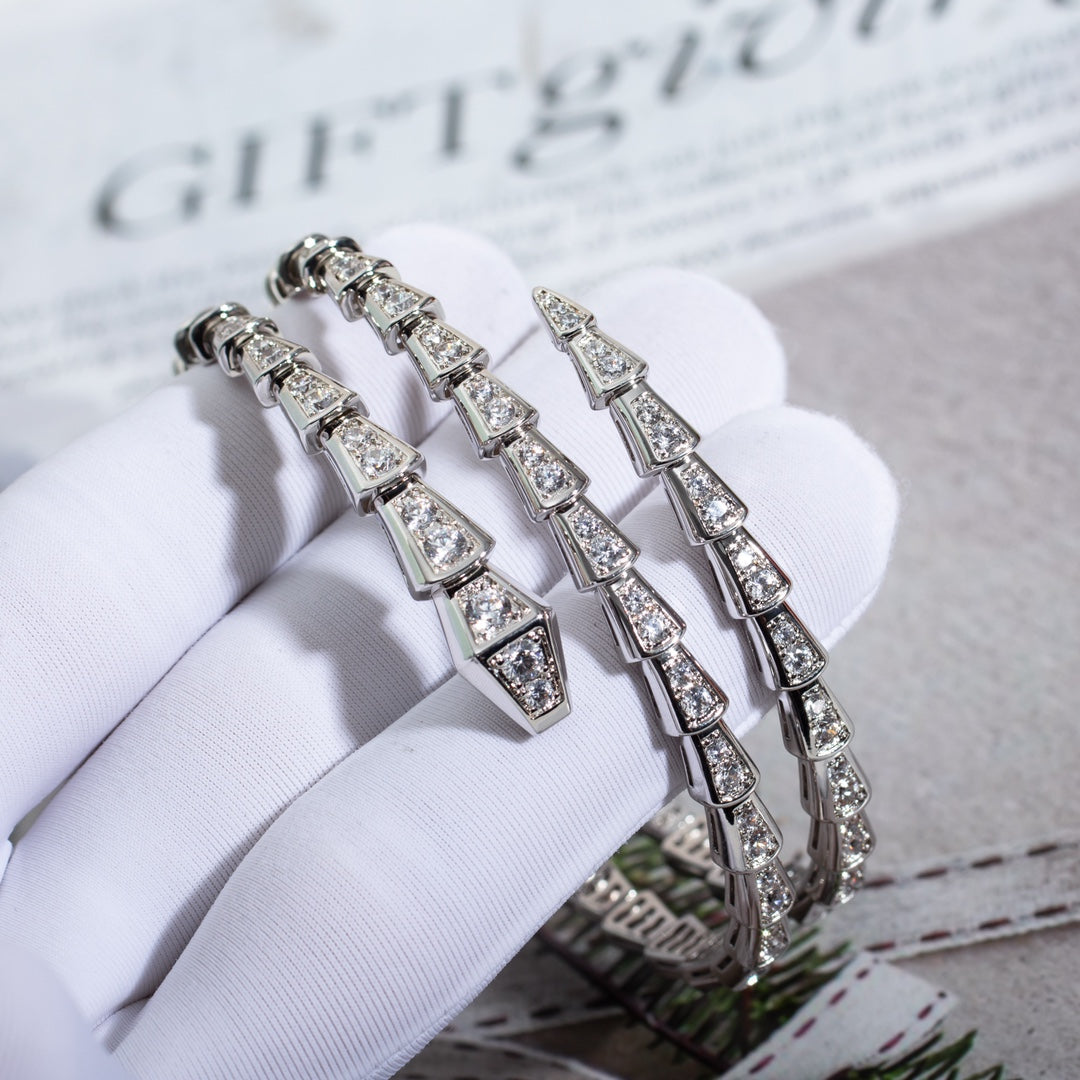 [LuckyStar]SERPENTI ARMBAND SILBER DIAMANT DOPPELREIHIG