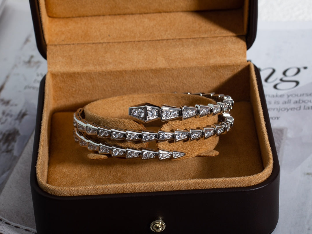 [LuckyStar]SERPENTI ARMBAND SILBER DIAMANT DOPPELREIHIG