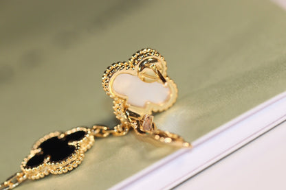 [LuckyStar]CLOVER OHRRINGE GOLD ONYX MOP 3 MOTIV 