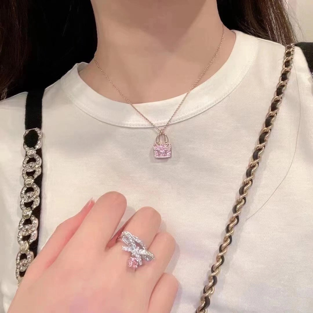 [LuckyStar]Constance Anhänger Lila Diamant Halskette