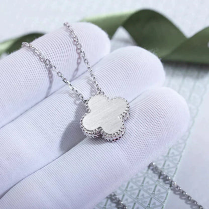 [LuckyStar]CLOVER 15MM DIAMANT LASER HALSKETTE SILBER