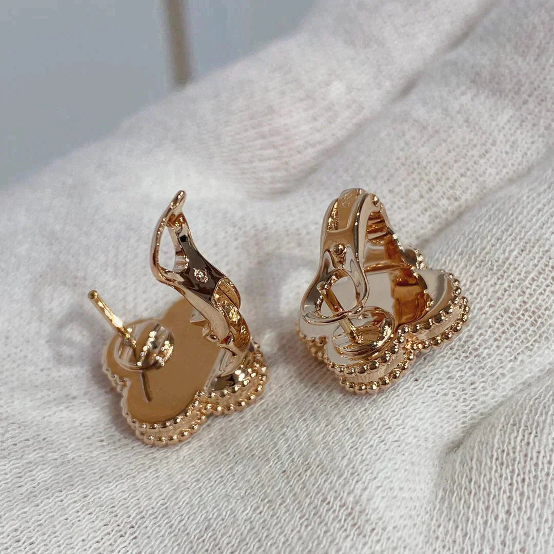[LuckyStar]CLOVER MEDIUM 1 MOTIFS CARNELIAN DIAMOND Ohrringe