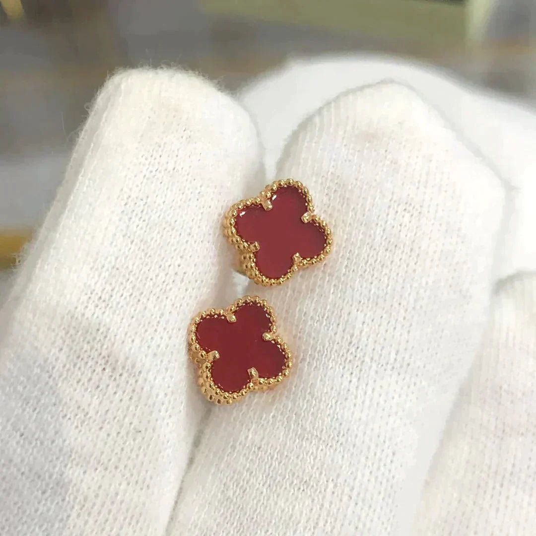 [LuckyStar]CLOVER MINI 9,5MM KARNEOL OHRRINGE