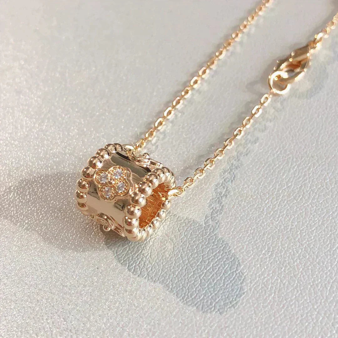 [LuckyStar]Perle Anhänger Halskette Gold/Roségold