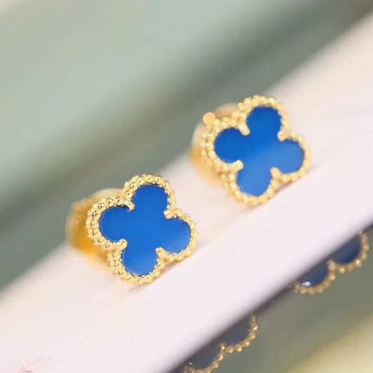 [LuckyStar]CLOVER MINI 9,5MM TÜRKIS OHRRINGE