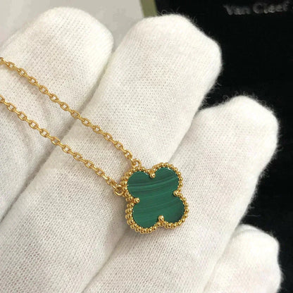 [LuckyStar]CLOVER 15MM MALACHIT EINZELNE BLUMENKETTE