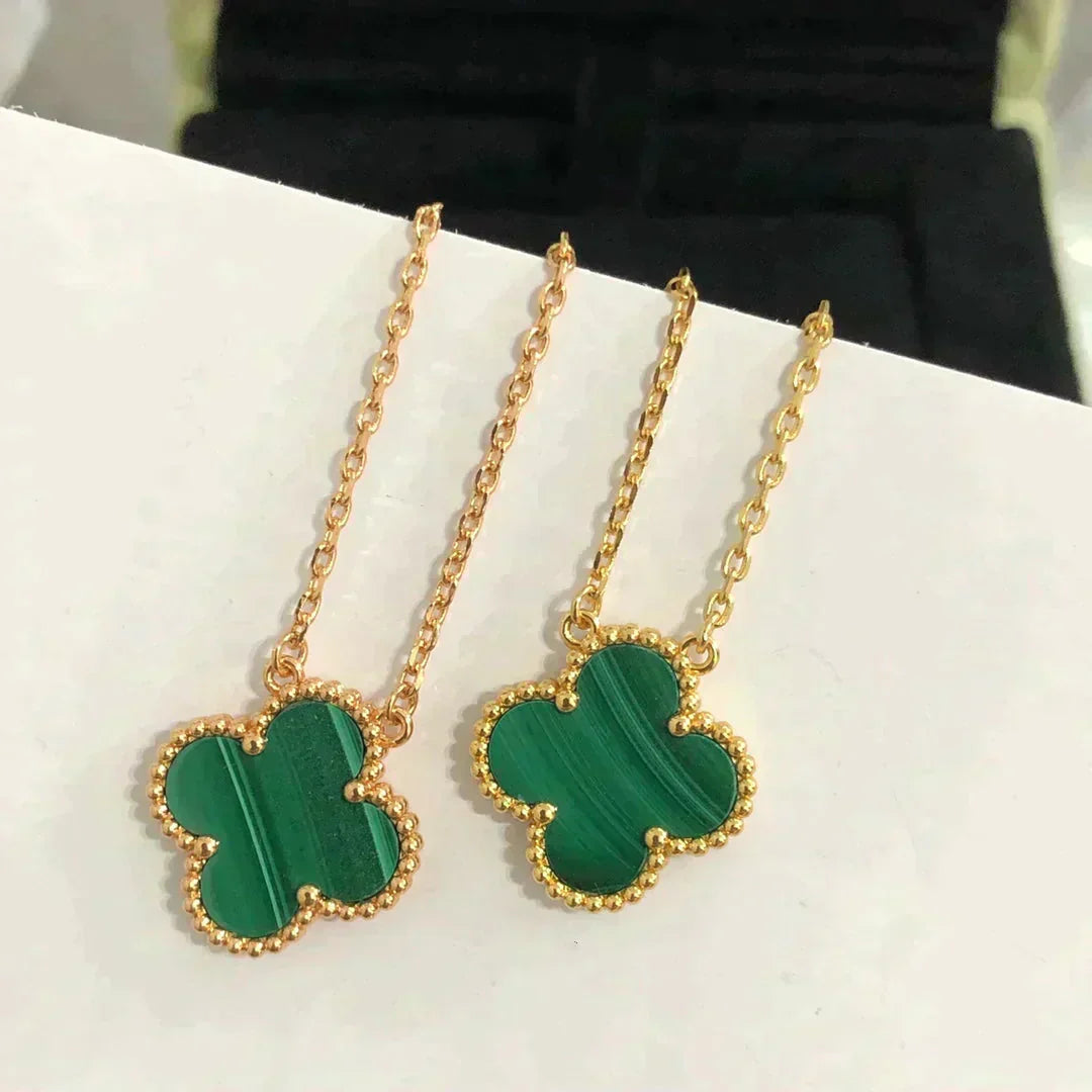 [LuckyStar]CLOVER 15MM MALACHIT EINZELNE BLUMENKETTE