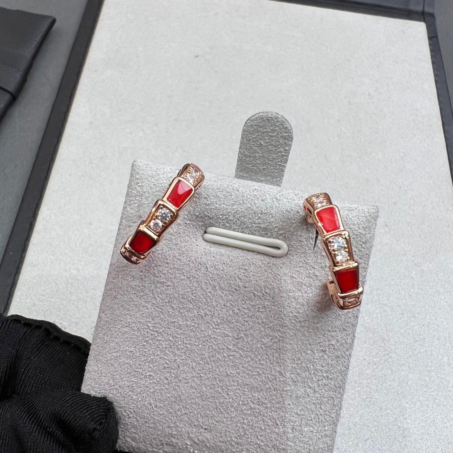 [LuckyStar]SERPENTI KARNEOL ROTGOLD OHRRINGE