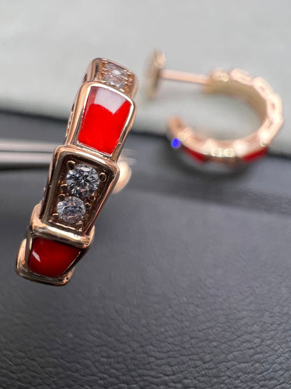 [LuckyStar]SERPENTI KARNEOL ROTGOLD OHRRINGE