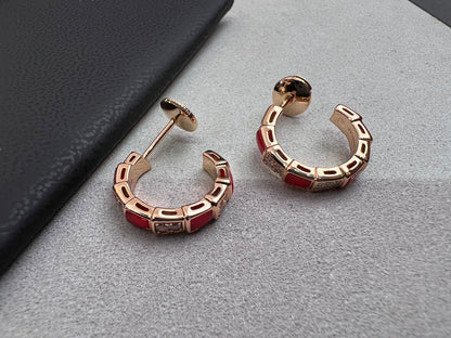 [LuckyStar]SERPENTI KARNEOL ROTGOLD OHRRINGE
