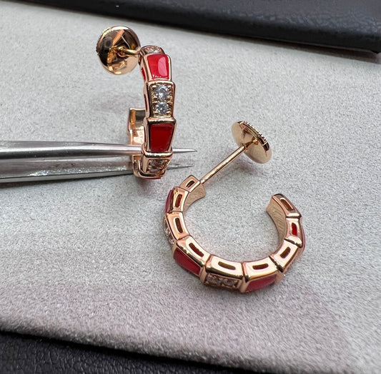[LuckyStar]SERPENTI KARNEOL ROTGOLD OHRRINGE