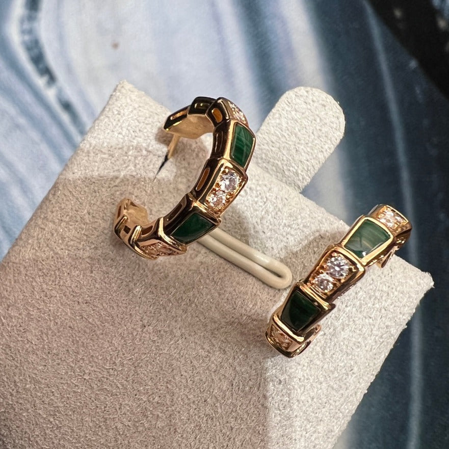 [LuckyStar]SERPENTI MALACHIT ROTGOLD OHRRINGE