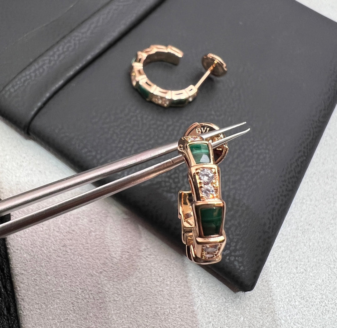 [LuckyStar]SERPENTI MALACHIT ROTGOLD OHRRINGE