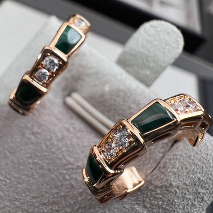 [LuckyStar]SERPENTI MALACHIT ROTGOLD OHRRINGE