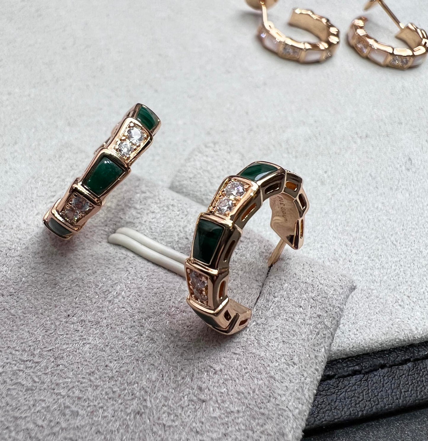 [LuckyStar]SERPENTI MALACHIT ROTGOLD OHRRINGE