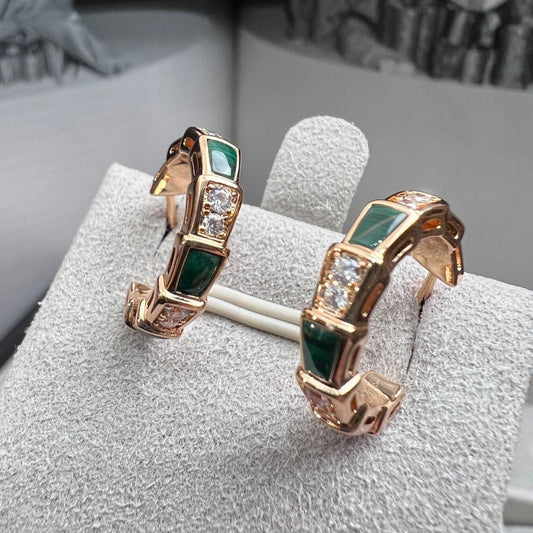 [LuckyStar]SERPENTI MALACHIT ROTGOLD OHRRINGE