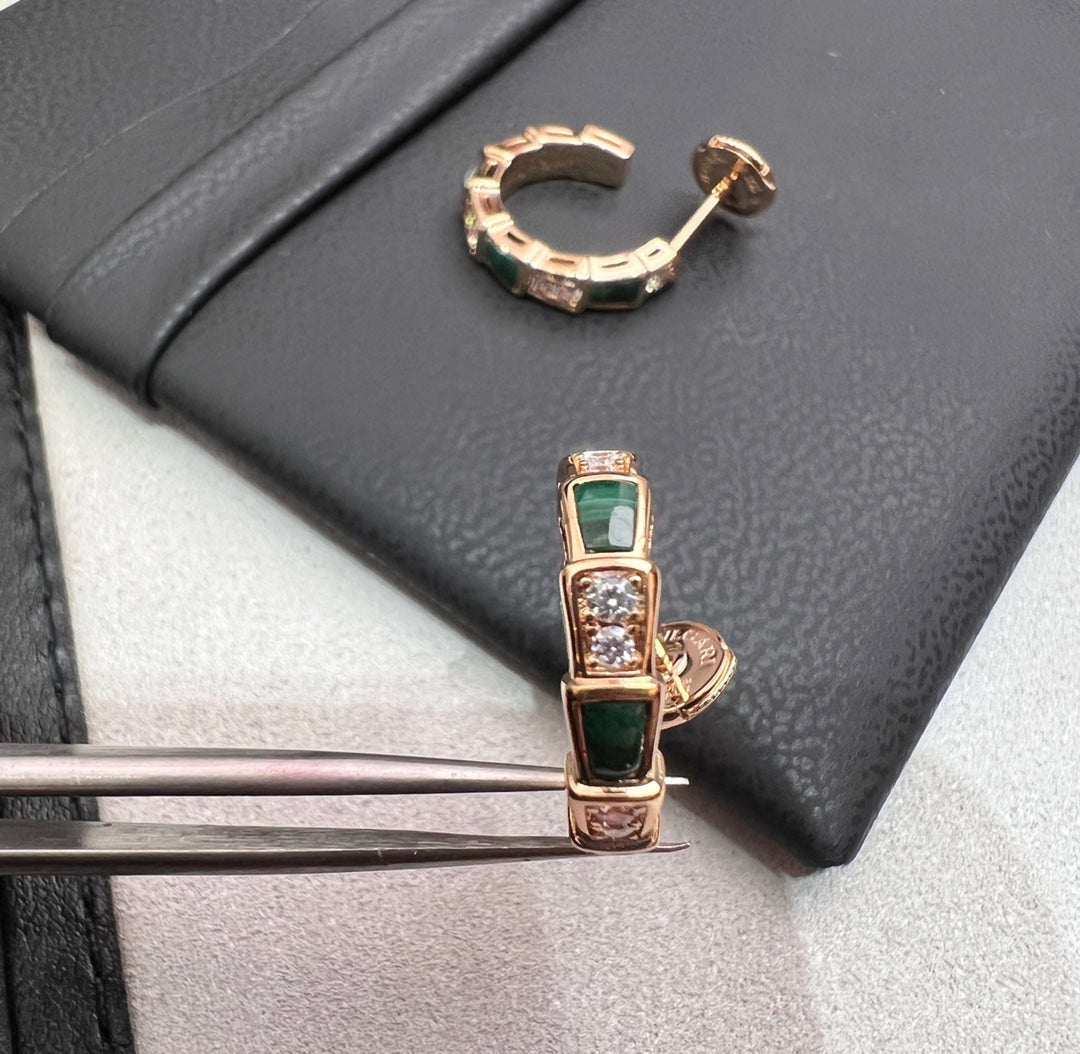 [LuckyStar]SERPENTI MALACHIT ROTGOLD OHRRINGE
