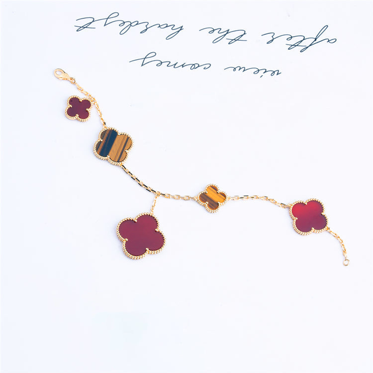 [LuckyStar]KLEE-ARMBAND 5 MOTIVE KARNEOL TIGERAUGE