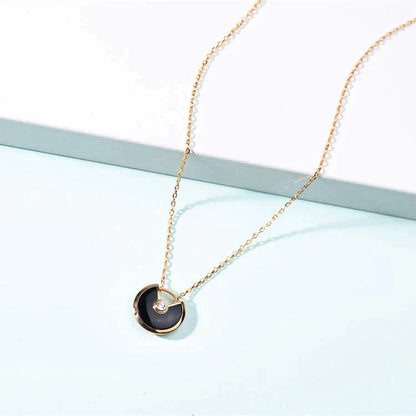 [LuckyStar]AMULETT GOLD KARNEOL ONYX HALSKETTE