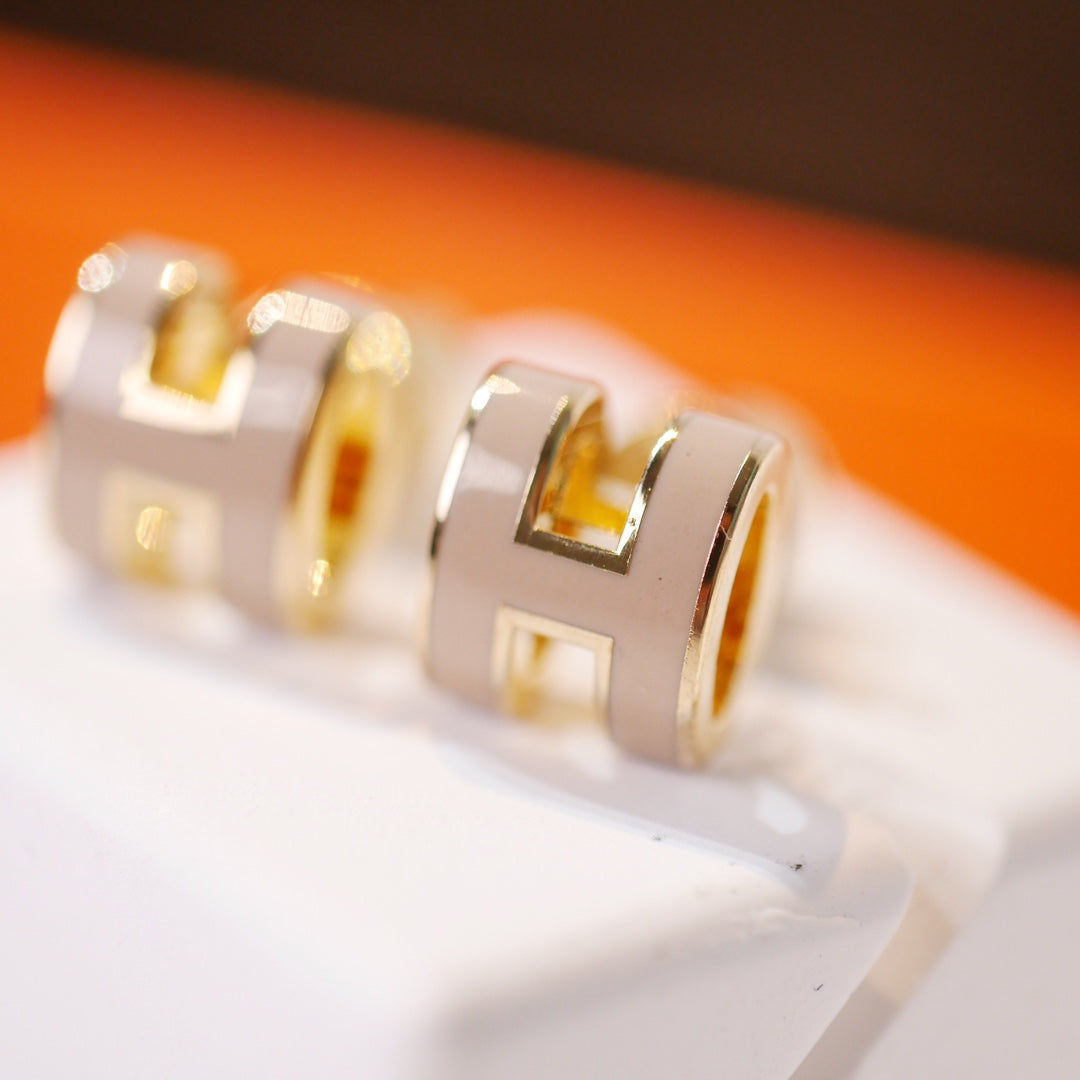 [LuckyStar] MINI POP H GOLD OHRRINGE GRAU