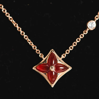 [LuckyStar]Sternkette Roségold 1 Diamant