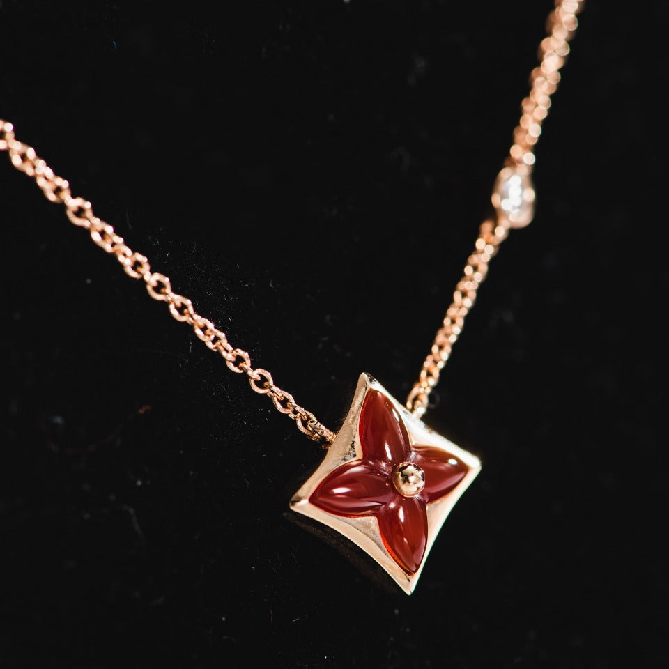 [LuckyStar]Sternkette Roségold 1 Diamant