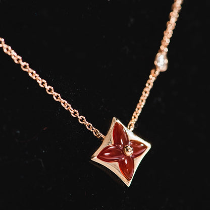 [LuckyStar]Sternkette Roségold 1 Diamant