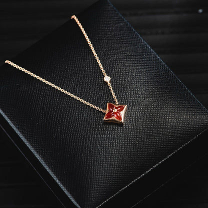[LuckyStar]Sternkette Roségold 1 Diamant