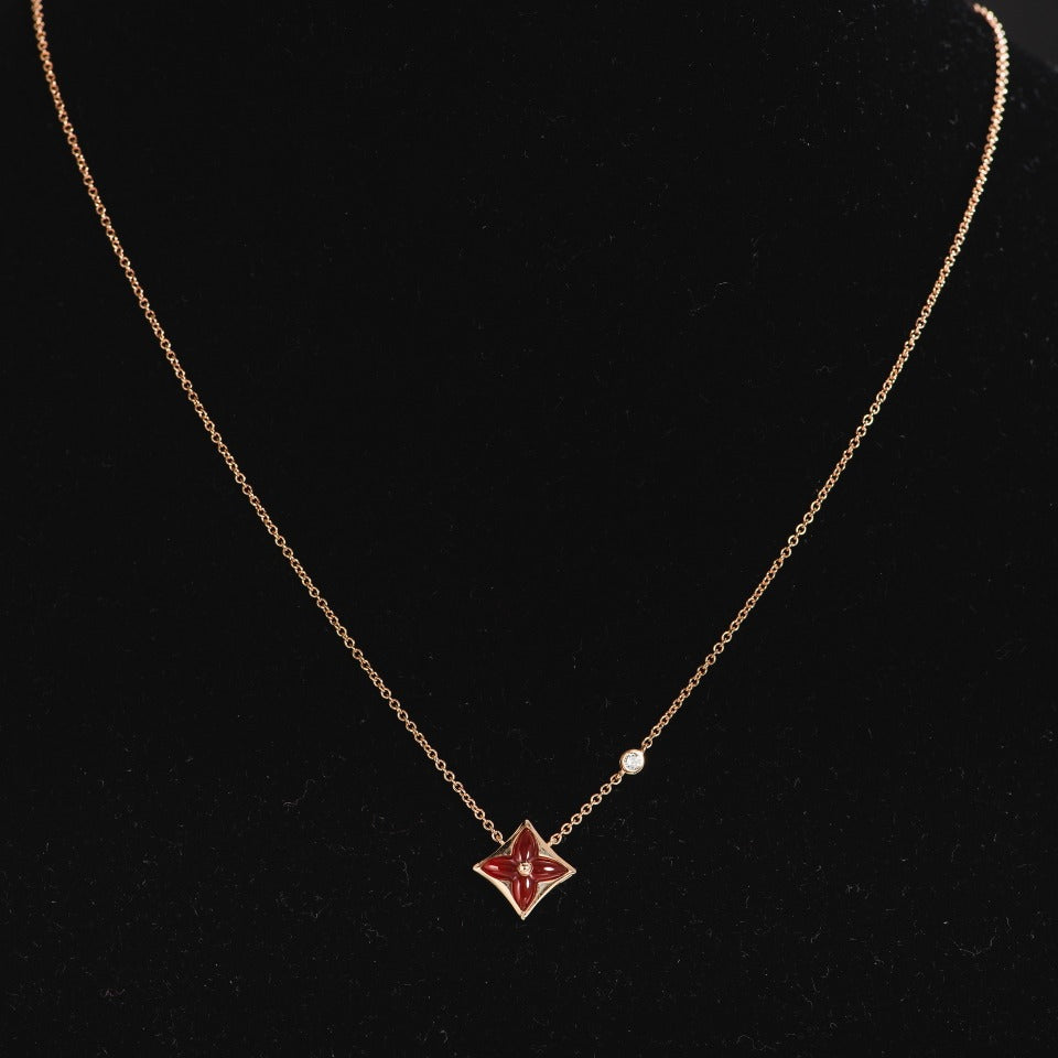 [LuckyStar]Sternkette Roségold 1 Diamant