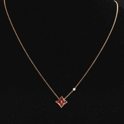 [LuckyStar]Sternkette Roségold 1 Diamant