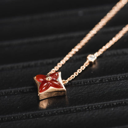 [LuckyStar]Sternkette Roségold 1 Diamant